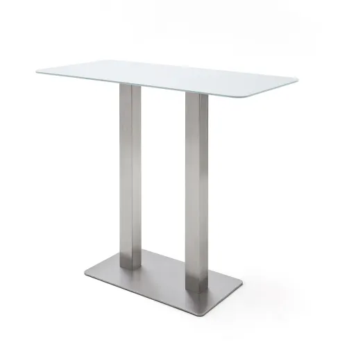 Bartisch Glastisch Zarina 2 | weiß matt | 120 x 60