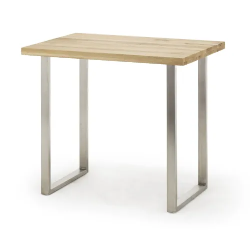 Bartisch Kufentisch Castello | Eiche gekälkt massiv mit Edelstahl | 120 x 80
