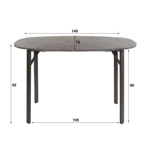 Bartisch Nagare oval | Melamin | schwarzbraun | 140 cm