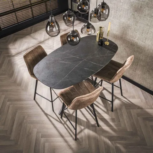 Bartisch Phigo oval | Melamin | schwarzbraun | 140 cm