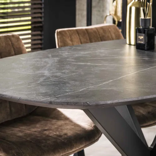 Bartisch Phigo oval | Melamin | schwarzbraun | 140 cm