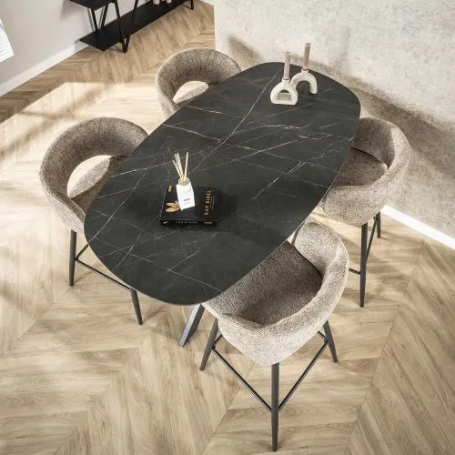 Bartisch Pouzina | 140cm | Kreuzgestell | 3D Melamin graphite