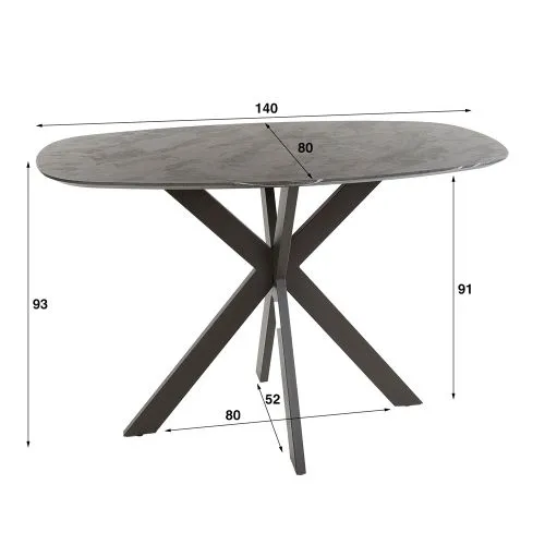 Bartisch Pouzina | 140cm | Kreuzgestell | 3D Melamin graphite