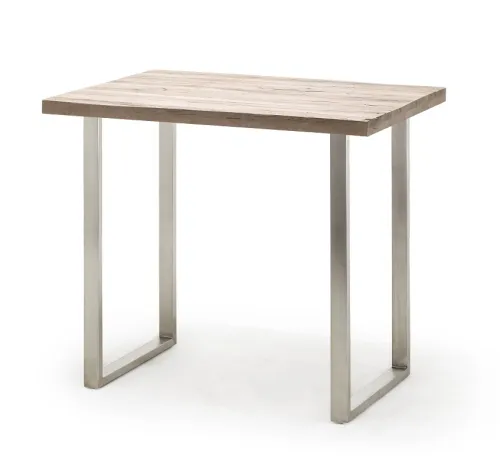 Bartisch Tresentisch Castello | Wildeiche massiv mit Edelstahl | 120 x 80