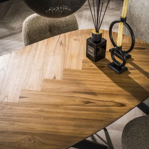 Bartisch Wimbi | Recyceltes Teakholz | oval | 140 cm