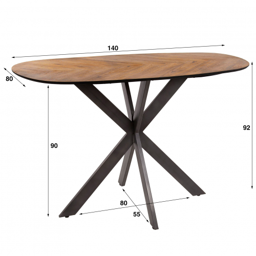 Bartisch Wimbi | Recyceltes Teakholz | oval | 140 cm