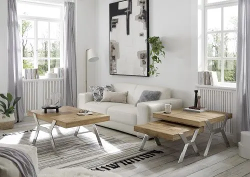 Beistelltisch Burgas | Zerreiche massiv | natur | 80 x 45 x 80 cm