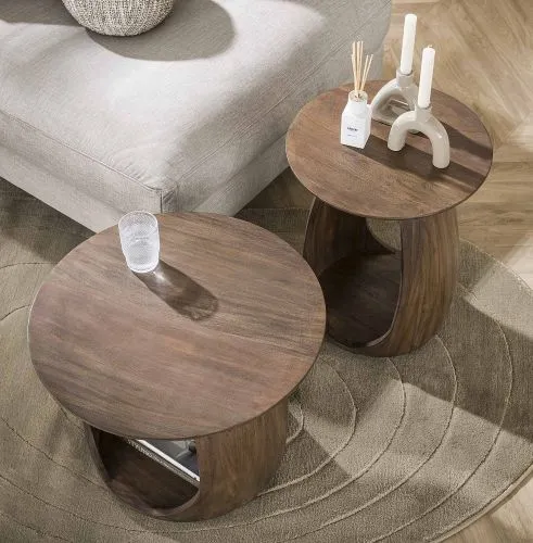 Beistelltisch Kina 3 | Akazie massiv | glaze brown