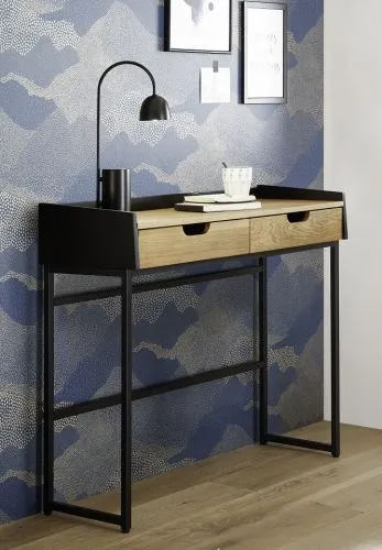 Beistelltisch Konsole Calama | Eiche massiv / schwarz