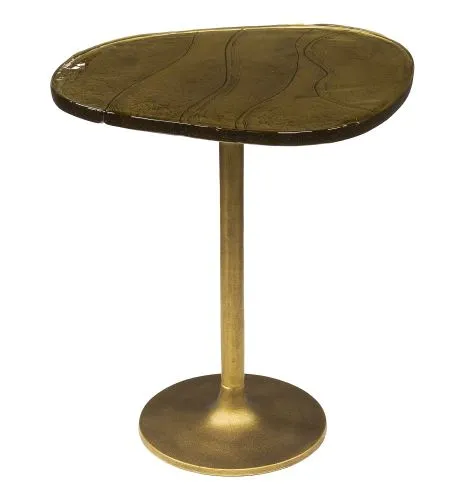 Beistelltisch Mira 2 | Glas | Antikgold