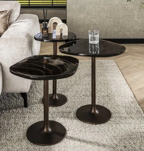 Beistelltisch Mira 2 | Glas | Antikkupfer