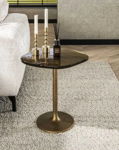 Beistelltisch Mira 3 | Glas | Antikgold