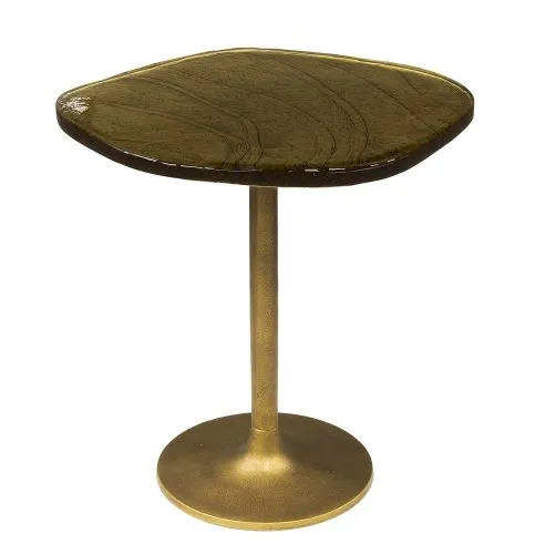 Beistelltisch Mira 3 | Glas | Antikgold