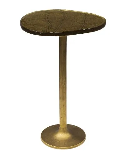 Beistelltisch Mira | Glas | Antikgold