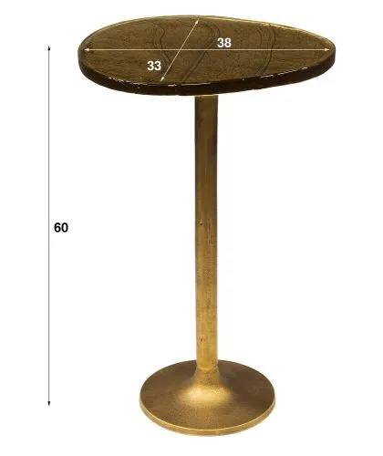 Beistelltisch Mira | Glas | Antikgold