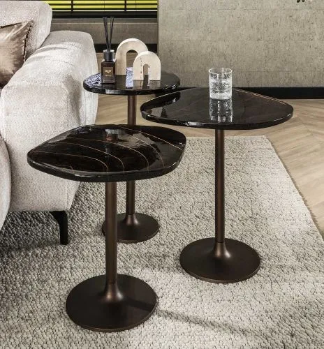 Beistelltisch Mira | Glas | Antikkupfer