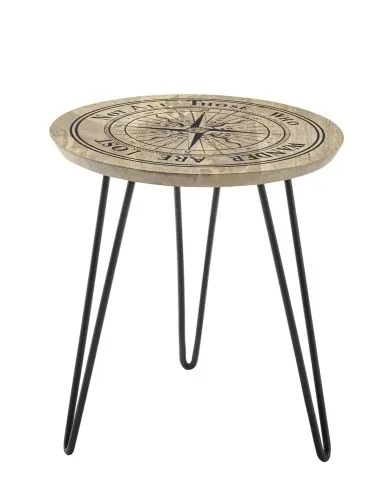 Beistelltisch Nevis | Mango massiv | Ø46/Ø90 | mit Druck | natur | verschiedene Größen