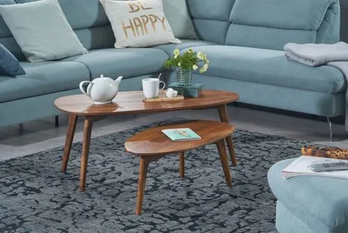 Beistelltisch Set Boma 2-teilig | Sheesham Holz massiv | braun