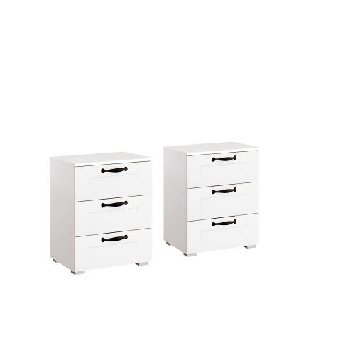 Bett Set Cottage | mit Schubkästen | alpinweiß | verschiedene Größen