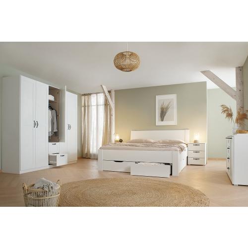 Bett Set Cottage | mit Schubkästen | alpinweiß | verschiedene Größen