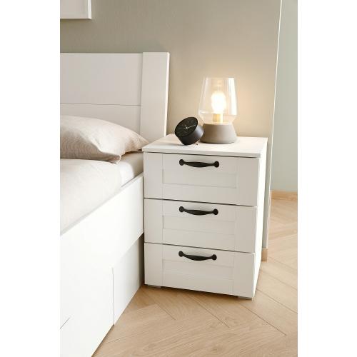 Bett Set Cottage | mit Schubkästen | alpinweiß | verschiedene Größen