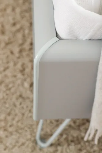 Bett Set Homey | mit Polsterkopfteil | seidengrau | 180x200 | mit 2 Nachttische