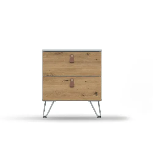 Bett Set Homey | mit Polsterkopfteil | seidengrau | 180x200 | mit 2 Nachttische