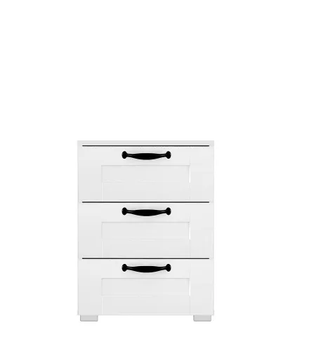 Bett Set Set Cottage | mit Sockelschubkästen | alpinweiß | 160x200 | mit 2 Nachttische