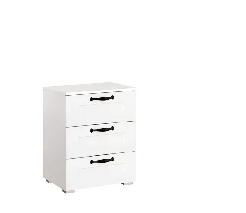 Bett Set Set Cottage | mit Sockelschubkästen | alpinweiß | 160x200 | mit 2 Nachttische