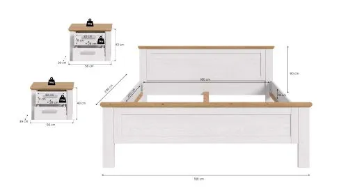 Bettanlage Verona 2 | mit 2 Nachttische | Artisan / Sibiu Lärche