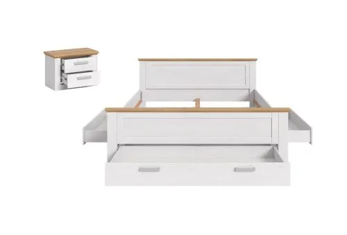 Bettanlage Verona 3 | mit Nachttisch & Bettauszügen | Artisan / Sibiu Lärche