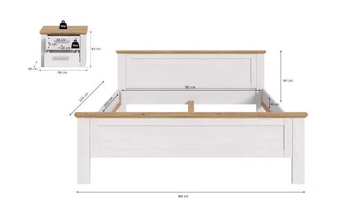 Bettanlage Verona | mit Nachttisch | Artisan / Sibiu Lärche