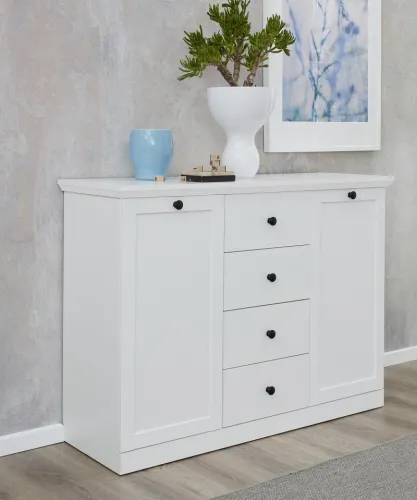 Buffetschrank Anrichte Baxter | weiß | Landhausstil | ohne Beleuchtung