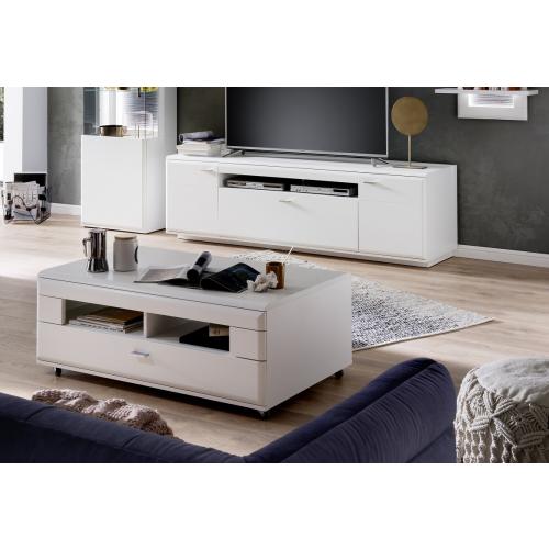 Couchtisch Amora | auf Rollen | 115x70 | weiß matt
