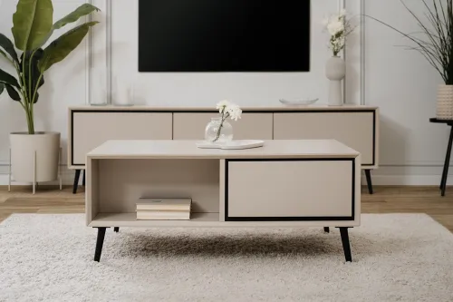 Couchtisch Arona | sand / schwarz