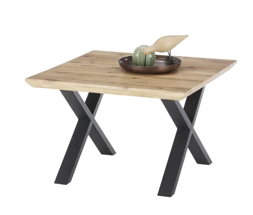 Couchtisch Asola | Eiche / schwarz | X-Fuß | verschiedene Größen