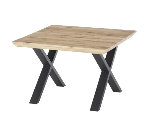 Couchtisch Asola | Eiche / schwarz | X-Fuß | 70 cm