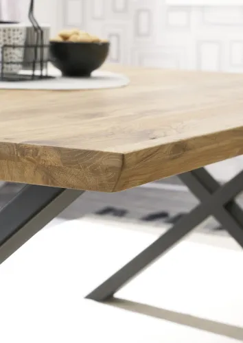 Couchtisch Asola | Eiche / schwarz | X-Fuß | 70 cm