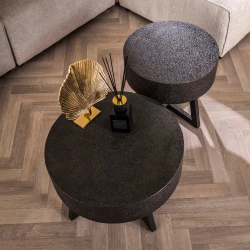 Couchtisch Atsui rund | Metall | ferro metallic | Ø 50