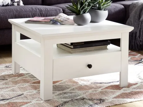 Couchtisch Baxter | Landhausstil | weiß | 70x70 cm