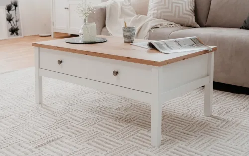 Couchtisch Bergen | Landhausstil | weiß / Artisan Oak