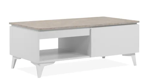 Couchtisch Bertrix | Sandstein / Weiß