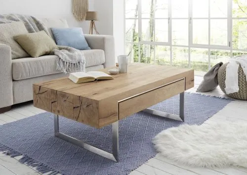 Couchtisch Birmingham | Asteiche | mit Schubkasten | 110x60 | Eichefarben