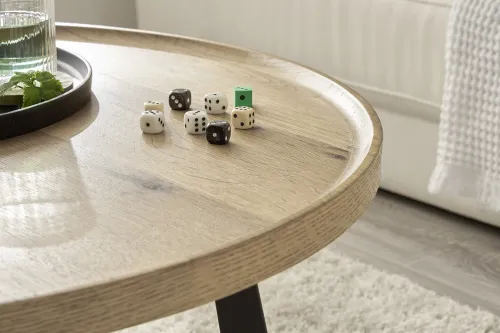 Couchtisch Casoria | rund | Eichefarben / schwarz