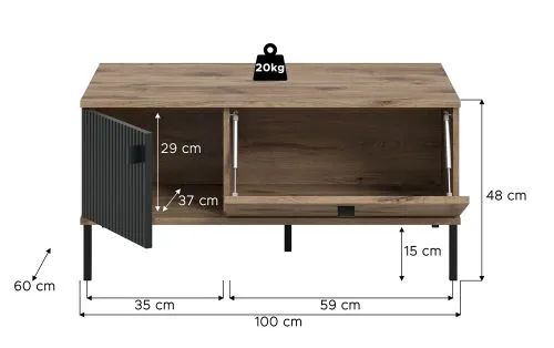 Couchtisch Chess | Nox Oak / schwarz
