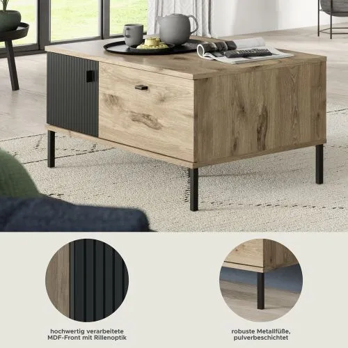 Couchtisch Chess | Nox Oak / schwarz