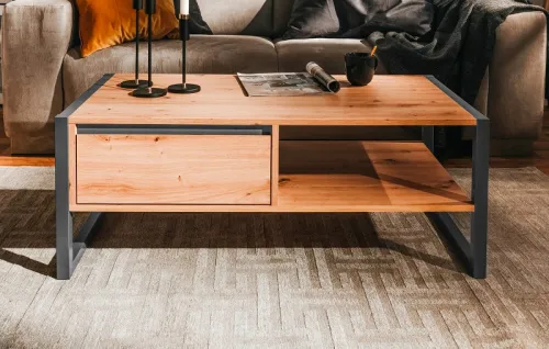 Couchtisch Denver | Artisan Oak / anthrazit | Industrial Look