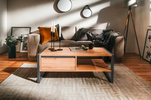 Couchtisch Denver | Artisan Oak / anthrazit | Industrial Look