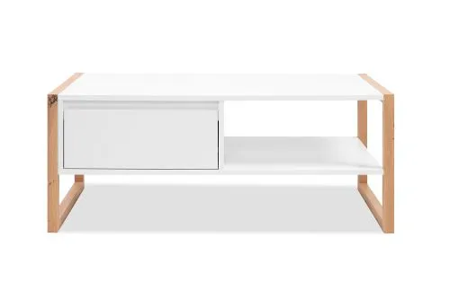 Couchtisch Denver | mit Unterboden | Artisan Eiche / weiß