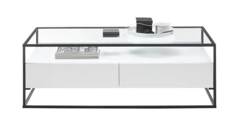 Couchtisch Evora mit Glasplatte | 120x60 | weiß